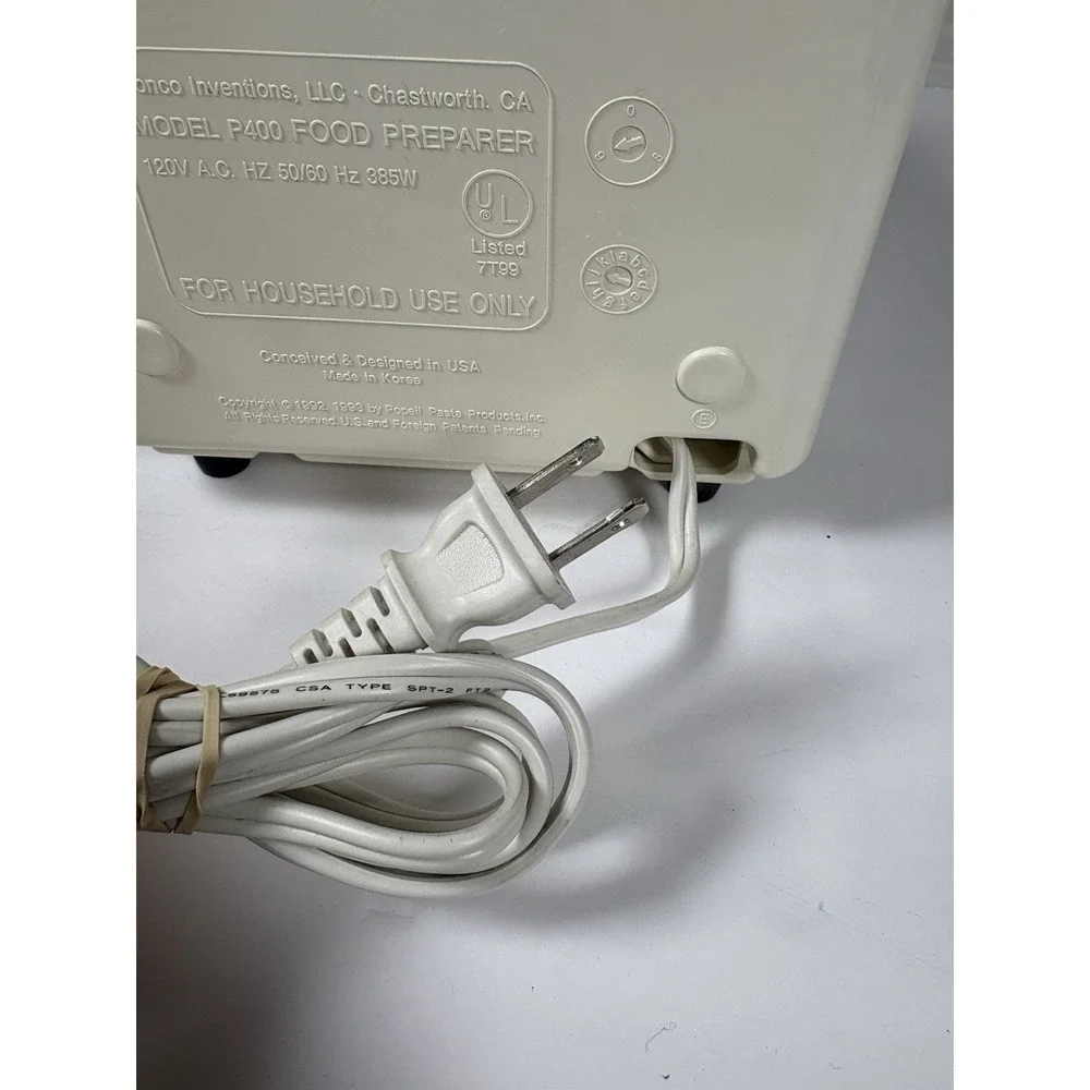 Popeil Pasta Maker P400 Motor Base Unit Only Replacement Working Ronco